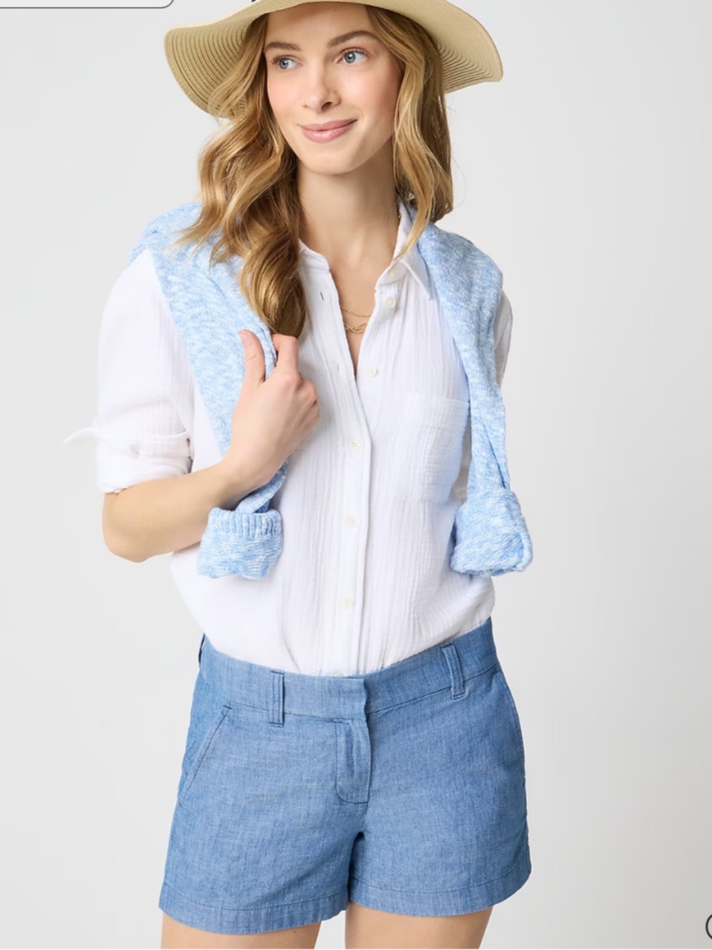 J. Crew Factory Blue Chambray Women’s Shorts